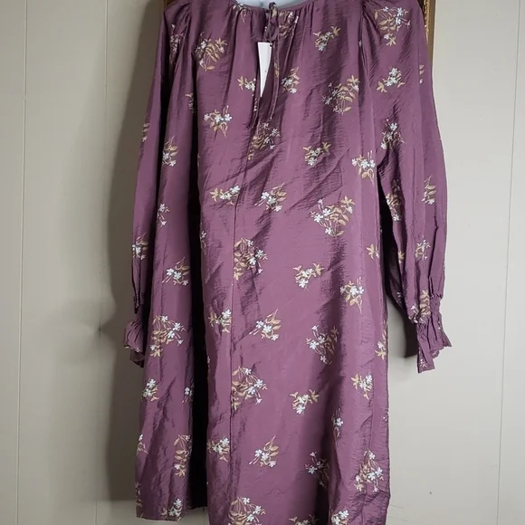 A New Day Long Sleeve Tent Purple Floral Dress - Picture 7 of 8